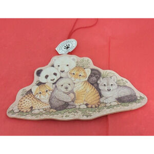 Vintage The Fraser Collection Endangered Species Wood Plastic Christmas Ornament